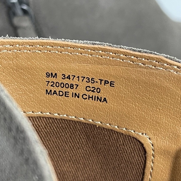 Frye Women’s Size 9 M Taupe Judith Zip Suede Leather Stacked Heel Bootie Boots - Picture 9 of 10